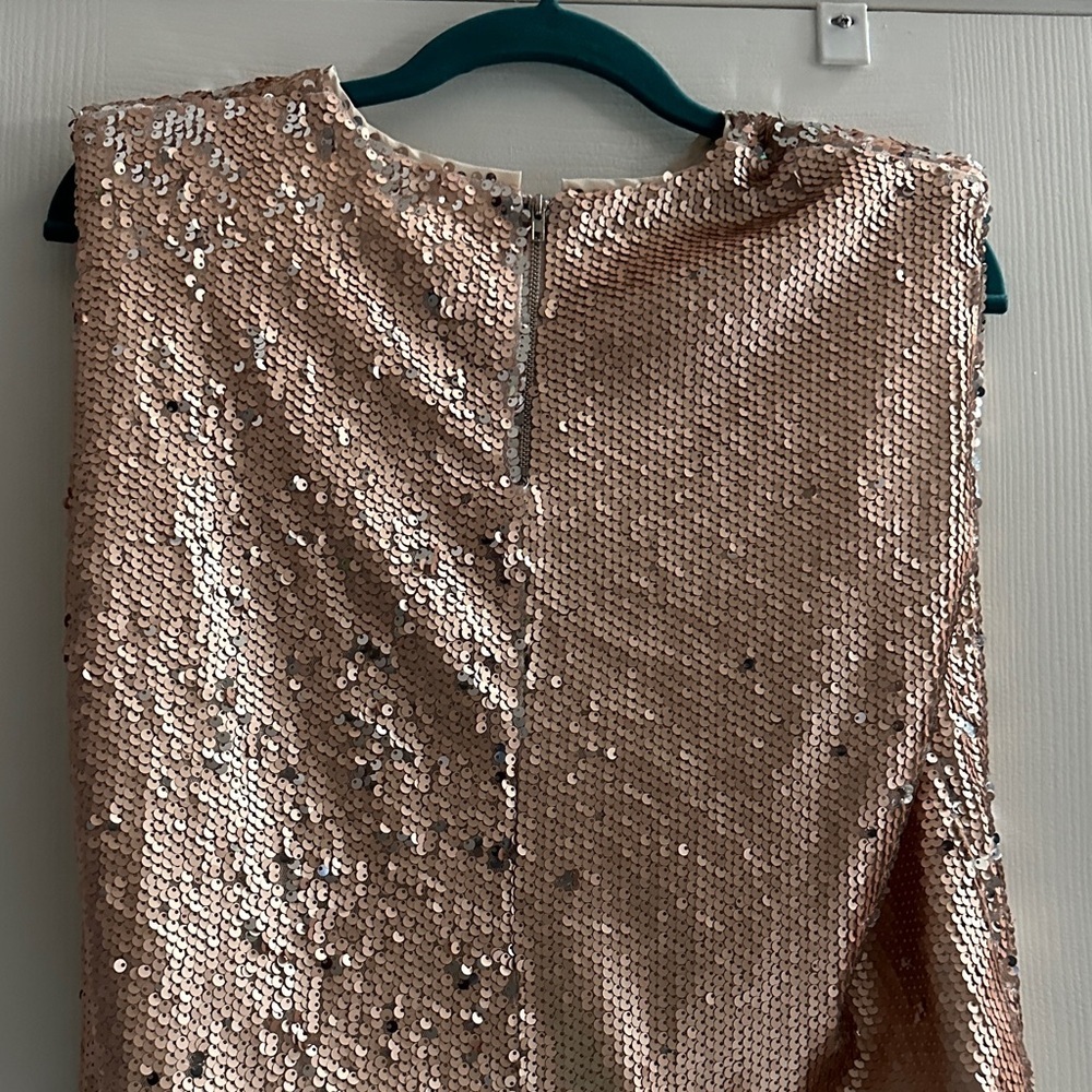 TCEC Gold Sequin Muscle Top Champagne Women’s M NWT Holiday Party New Years - Picture 4 of 8